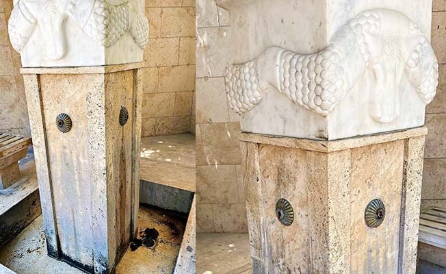 Tarihi caminin musluklarına hırsızlar dadandı
