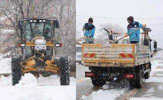 Merkezefendi’de karla mücadele çalışmaları sürüyor